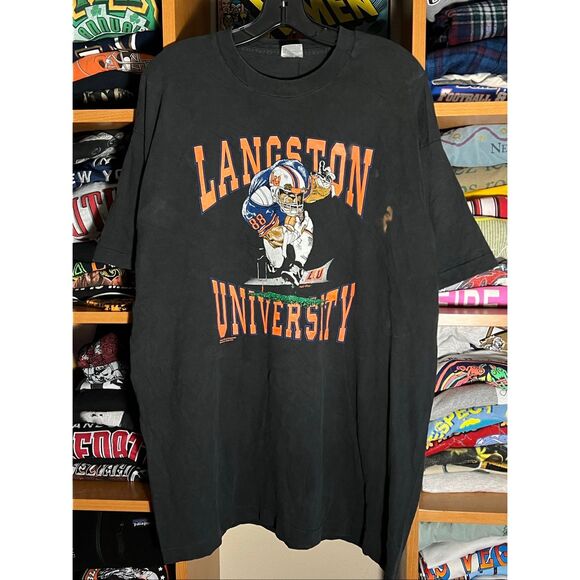 Vintage 90s Rare Langston University Football Tee - Picture 1 of 8